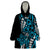 Polynesian Plumeria Floral Tattoo Pattern Wearable Blanket Hoodie Bllue Style
