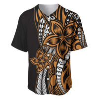 Polynesian Plumeria Floral Tattoo Pattern Baseball Jersey Gold Style LT9 Gold - Polynesian Pride