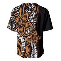 Polynesian Plumeria Floral Tattoo Pattern Baseball Jersey Gold Style LT9 - Polynesian Pride