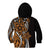 Polynesian Plumeria Floral Tattoo Pattern Kid Hoodie Gold Style