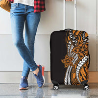 Polynesian Plumeria Floral Tattoo Pattern Luggage Cover Gold Style LT9 - Polynesian Pride