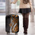 Polynesian Plumeria Floral Tattoo Pattern Luggage Cover Gold Style