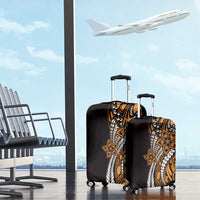 Polynesian Plumeria Floral Tattoo Pattern Luggage Cover Gold Style LT9 - Polynesian Pride