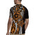 Polynesian Plumeria Floral Tattoo Pattern Rugby Jersey Gold Style