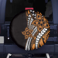 Polynesian Plumeria Floral Tattoo Pattern Spare Tire Cover Gold Style LT9 - Polynesian Pride