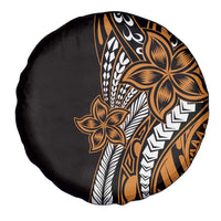 Polynesian Plumeria Floral Tattoo Pattern Spare Tire Cover Gold Style LT9 - Polynesian Pride