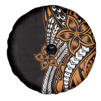 Polynesian Plumeria Floral Tattoo Pattern Spare Tire Cover Gold Style LT9 - Polynesian Pride