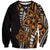 Polynesian Plumeria Floral Tattoo Pattern Sweatshirt Gold Style