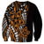 Polynesian Plumeria Floral Tattoo Pattern Sweatshirt Gold Style