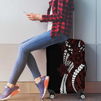 Polynesian Plumeria Floral Tattoo Pattern Luggage Cover Oxblood Style LT9 - Polynesian Pride