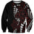 Polynesian Plumeria Floral Tattoo Pattern Sweatshirt Oxblood Style
