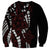 Polynesian Plumeria Floral Tattoo Pattern Sweatshirt Oxblood Style