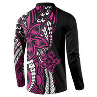 Polynesian Plumeria Floral Tattoo Pattern Button Sweatshirt Pink Style LT9 - Polynesian Pride