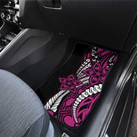 Polynesian Plumeria Floral Tattoo Pattern Car Mats Pink Style