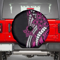 Polynesian Plumeria Floral Tattoo Pattern Spare Tire Cover Pink Style LT9 - Polynesian Pride