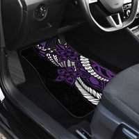 Polynesian Plumeria Floral Tattoo Pattern Car Mats Purple Style