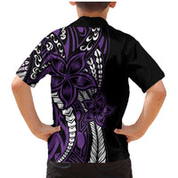 Polynesian Plumeria Floral Tattoo Pattern Family Matching Mermaid Dress and Hawaiian Shirt Purple Style LT9 - Polynesian Pride