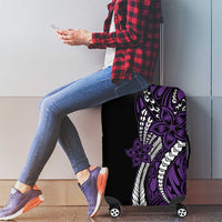 Polynesian Plumeria Floral Tattoo Pattern Luggage Cover Purple Style LT9 - Polynesian Pride