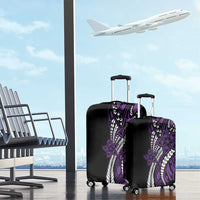 Polynesian Plumeria Floral Tattoo Pattern Luggage Cover Purple Style LT9 - Polynesian Pride