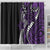 Polynesian Plumeria Floral Tattoo Pattern Shower Curtain Purple Style