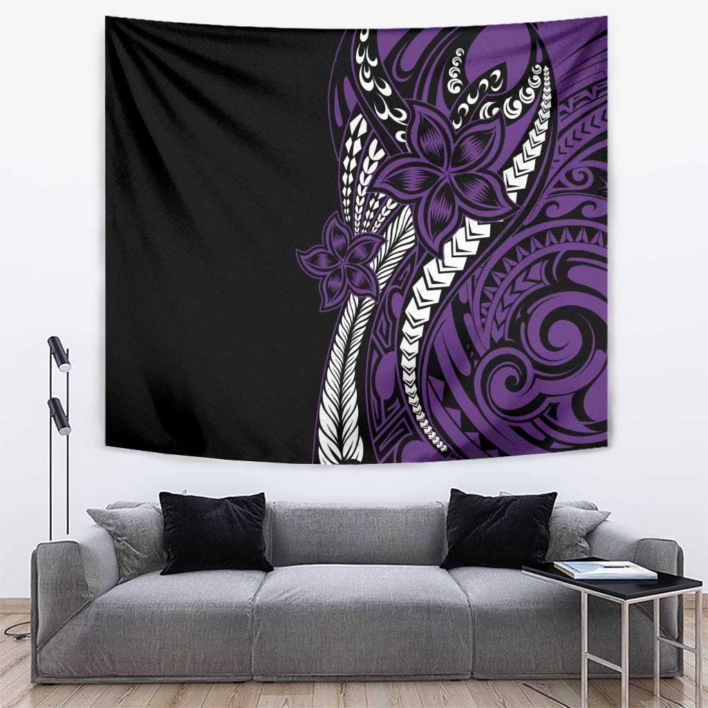 Polynesian Plumeria Floral Tattoo Pattern Tapestry Purple Style LT9 Purple - Polynesian Pride