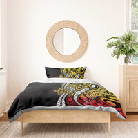 Polynesian Plumeria Floral Tattoo Pattern Bedding Set Reggae Style