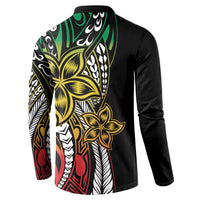 Polynesian Plumeria Floral Tattoo Pattern Button Sweatshirt Reggae Style LT9 - Polynesian Pride