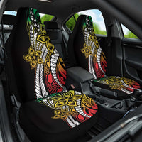 Polynesian Plumeria Floral Tattoo Pattern Car Seat Cover Reggae Style