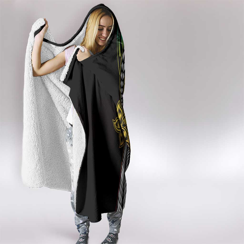 Polynesian Plumeria Floral Tattoo Pattern Hooded Blanket Reggae Style LT9 - Polynesian Pride