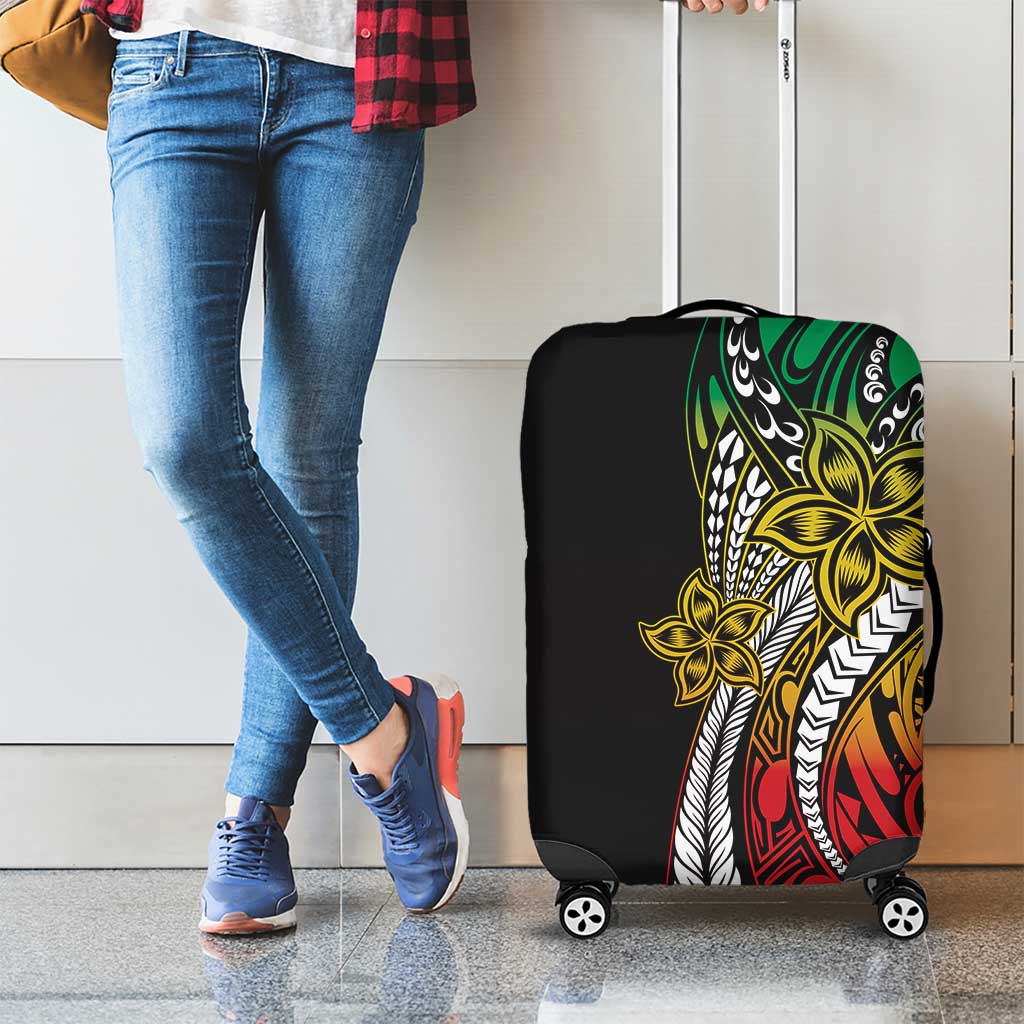 Polynesian Plumeria Floral Tattoo Pattern Luggage Cover Reggae Style LT9 - Polynesian Pride