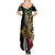 Polynesian Plumeria Floral Tattoo Pattern Summer Maxi Dress Reggae Style