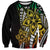 Polynesian Plumeria Floral Tattoo Pattern Sweatshirt Reggae Style