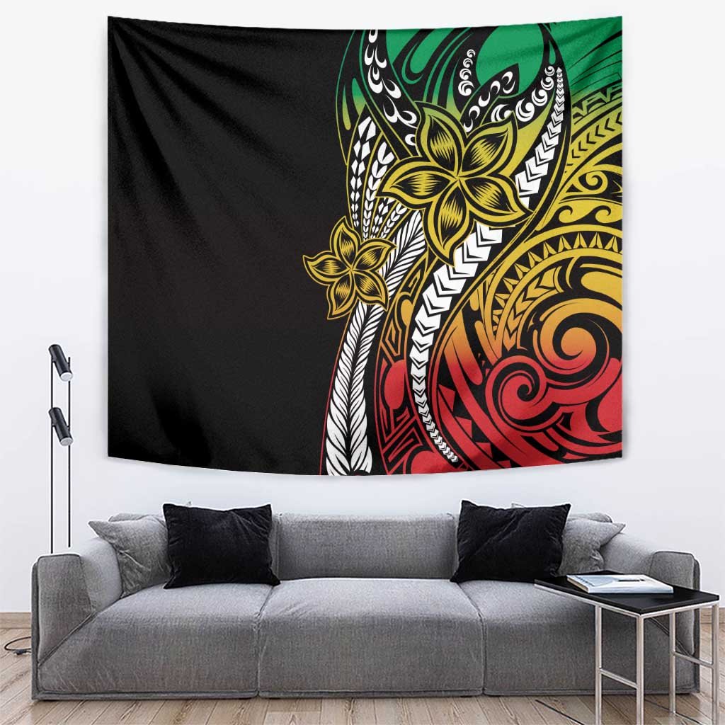 Polynesian Plumeria Floral Tattoo Pattern Tapestry Reggae Style LT9 Reggae - Polynesian Pride