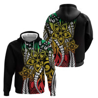 Polynesian Plumeria Floral Tattoo Pattern Zip Hoodie Reggae Style LT9 - Polynesian Pride