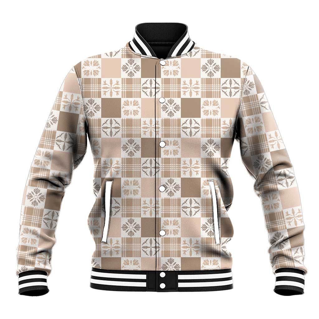 Hawaiian Palaka Quilt Pattern Baseball Jacket Hawaii Culture Bird of Paradise Exotic Motif - Polynesian Pride