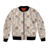 Hawaiian Palaka Quilt Pattern Bomber Jacket Hawaii Culture Bird of Paradise Exotic Motif - Polynesian Pride