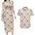 Hawaiian Palaka Quilt Pattern Couples Matching Long Sleeve Bodycon Dress and Hawaiian Shirt Hawaii Culture Bird of Paradise Exotic Motif - Polynesian Pride
