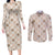 Hawaiian Palaka Quilt Pattern Couples Matching Long Sleeve Bodycon Dress and Long Sleeve Button Shirt Hawaii Culture Bird of Paradise Exotic Motif - Polynesian Pride