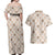 Hawaiian Palaka Quilt Pattern Couples Matching Off Shoulder Maxi Dress and Hawaiian Shirt Hawaii Culture Bird of Paradise Exotic Motif - Polynesian Pride