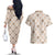 Hawaiian Palaka Quilt Pattern Couples Matching Off The Shoulder Long Sleeve Dress and Hawaiian Shirt Hawaii Culture Bird of Paradise Exotic Motif - Polynesian Pride