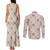 Hawaiian Palaka Quilt Pattern Couples Matching Tank Maxi Dress and Long Sleeve Button Shirt Hawaii Culture Bird of Paradise Exotic Motif - Polynesian Pride