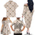 Hawaiian Palaka Quilt Pattern Family Matching Off The Shoulder Long Sleeve Dress and Hawaiian Shirt Hawaii Culture Bird of Paradise Exotic Motif - Polynesian Pride
