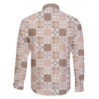 Hawaiian Palaka Quilt Pattern Family Matching Off The Shoulder Long Sleeve Dress and Hawaiian Shirt Hawaii Culture Bird of Paradise Exotic Motif - Polynesian Pride