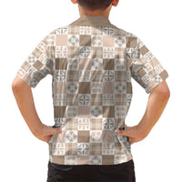 Hawaiian Palaka Quilt Pattern Family Matching Puletasi and Hawaiian Shirt Hawaii Culture Bird of Paradise Exotic Motif - Polynesian Pride