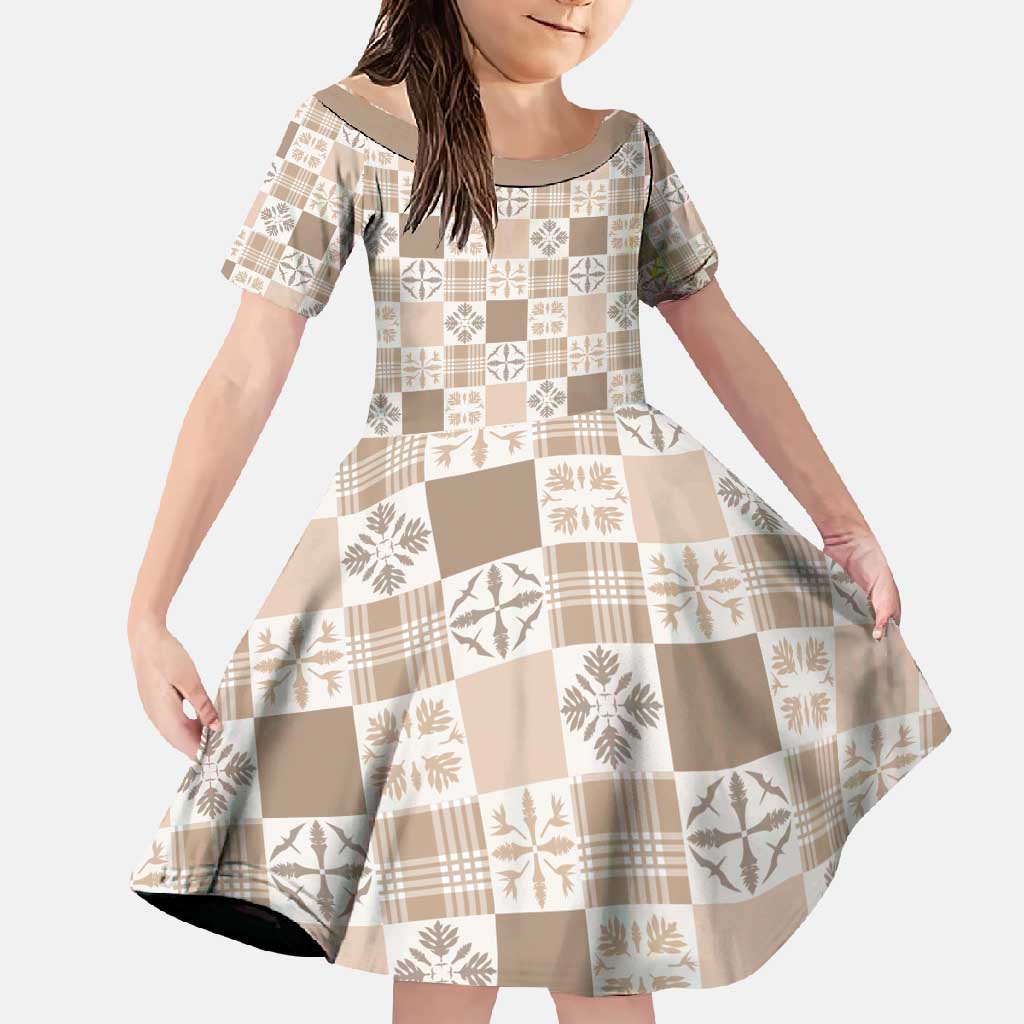 Hawaiian Palaka Quilt Pattern Family Matching Summer Maxi Dress and Hawaiian Shirt Hawaii Culture Bird of Paradise Exotic Motif - Polynesian Pride