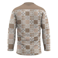 Hawaiian Palaka Quilt Pattern Hockey Jersey Hawaii Culture Bird of Paradise Exotic Motif - Polynesian Pride