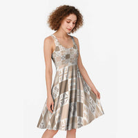 Hawaiian Palaka Quilt Pattern Midi Dress Hawaii Culture Bird of Paradise Exotic Motif - Polynesian Pride