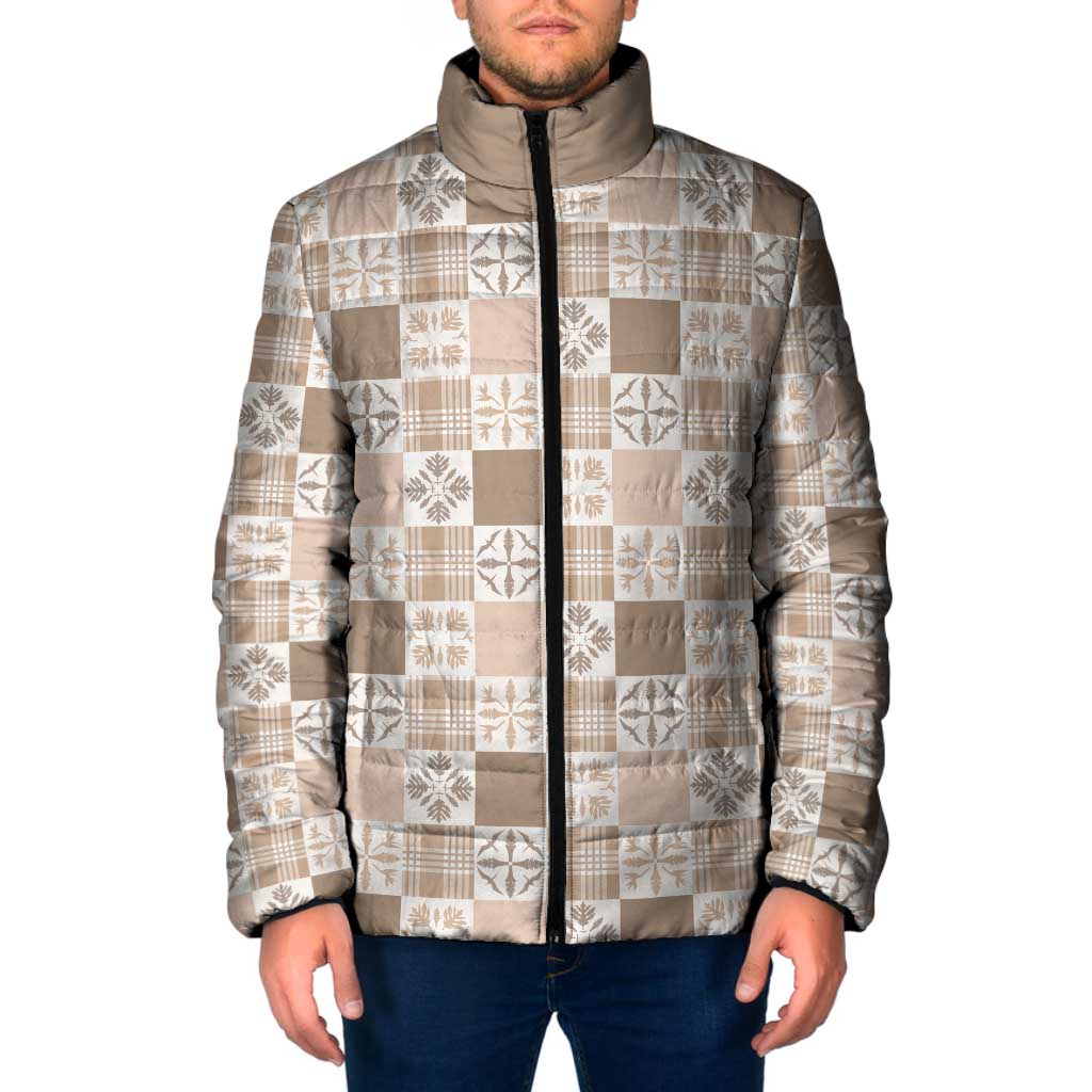 Hawaiian Palaka Quilt Pattern Padded Jacket Hawaii Culture Bird of Paradise Exotic Motif - Polynesian Pride