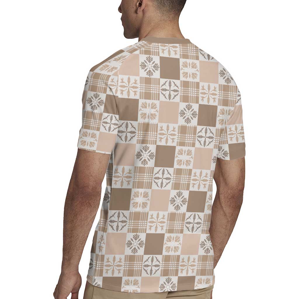 Hawaiian Palaka Quilt Pattern Rugby Jersey Hawaii Culture Bird of Paradise Exotic Motif - Polynesian Pride