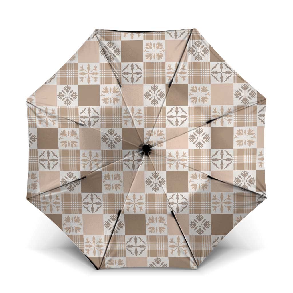Hawaiian Palaka Quilt Pattern Umbrella Hawaii Culture Bird of Paradise Exotic Motif - Polynesian Pride